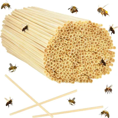 Produktbild von Insektenhotel Nisthülsen - Packung mit 300, 14,5 cm lang, Durchmesser 3-5 mm - Füllmaterial für Wildbienen-Nistrohre