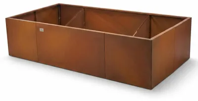 Produktbild von osoltus Pflanzkübel Hochbeet 200x100x43cm Corten-Stahl Schilfgras
