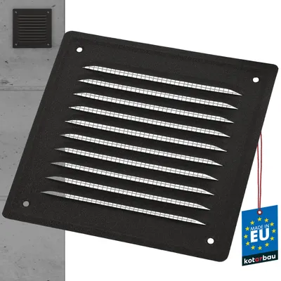 Immagine prodotto di KOTARBAU® Griglia Aerazione Quadrata Acciaio 165 x 165 mm Grafite Griglia Ventilazione con Rete Anti Insetti Resistente Alla Corrosione