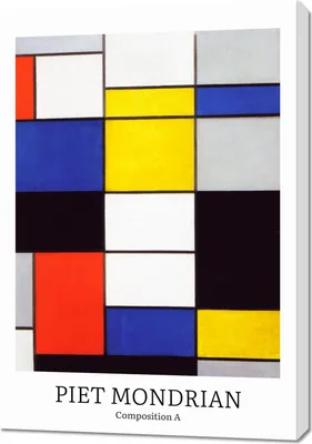 Obrázok produktu pre 70 x 100 cm Kompozícia 2, Mondrian Vintage obraz do obývacej izby