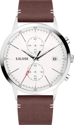 Productafbeelding van S.Oliver SO-4123-LC herenhorloge, met leren band