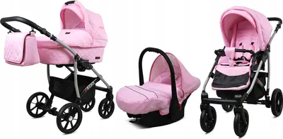 Obrázok produktu pre BabyLux® Qbaro | Kočík 3v1 Bambimo | Sweet Pink | Kočík Kombi | Kočíková súprava | Kočík +
