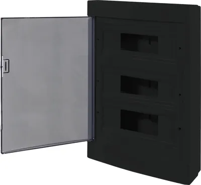 Produktbild von Sicherungskasten Aufputz Verteilerkasten Kleinverteiler IP40 36 Module schwarz