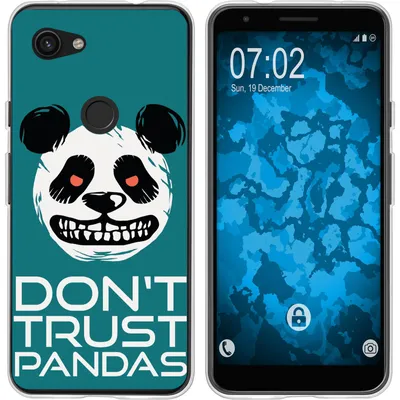 Produktbild von PhoneNatic Case kompatibel mit Google Pixel 3a XL Silikon-Hülle Crazy Animals Panda M2