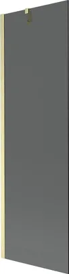 Produktbild von Mexen Next Badewannenwand 1-flügelig 60 x 150 cm, graphit, gebürstetes Gold - 895-060-000-00-40-55