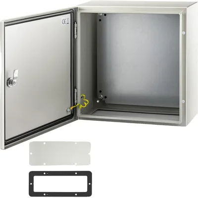 Produktbild von VEVOR NEMA Stahlgehäuse, 60x60x20 cm NEMA 4X Stahl Elektronikbox, IP66 wasserdicht & staubdicht, Außen-/Innenelektronikverbindungsbox, mit Montageschiene, 40 x 40 x 20 cm