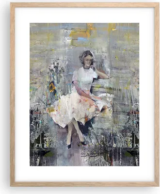 Produktbild von Gerahmtes Poster - Rahmen in heller Eiche - Zeitgenössisch Malerei Frau - 40x50 cm - Wand Bild - Wanddeko - Wandbilder - Kunstposter - Wandposter - Bilderrahmen - Bilder - Kunstdruck - P2NPA40x50-4596