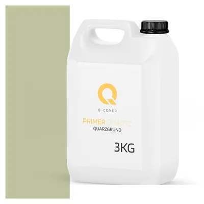 Produktbild von Quarzgrund für Silikonharz-Putz Apfelgrün F483 3 kg – Haftgrund für innen & außen, quarzhaltige Grundierung Q-COVER