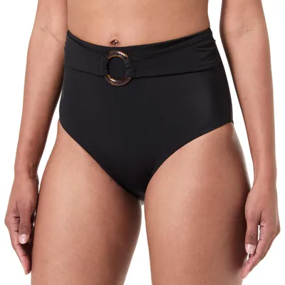 Produktbild von Tommy Hilfiger Ring High Rise Classic Bikini Bottoms, Zweiteilige Bademode (Unterteil), Erwachsener, Schwarz, Weiblich, S, Hochhaus