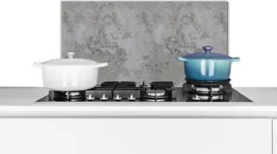 Obrázok produktu pre KitchenYeah® Kuchynský splashback - Kuchynský splashback - Ochrana steny sporáka a drezu - Vzor - Sivý - Starý - Betón 60x30 - Alu-Dibond (alternatíva skleneného splashbacku) - Tepelne odolný - Splashback na sporák