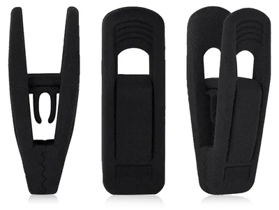 Produktbild von Samt-Kleiderbügel Clips - 20er Set - Befestigung für beflockte Kleiderbügel - Schwarz