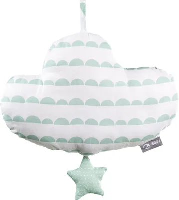 Obrázek produktu pro roba hrací skříňka "Happy Cloud", pomůcka pro spánek, textilní obláček, omyvatelný, dekorace do dětského pokoje taupe / mint