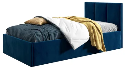 Produktbild von Belvedo Polsterbett 120x200 cm - Dunkelblau - Tagesbett - mit Bettkasten und Lattenrost - Stoff Riviera 81 - Basic Roma