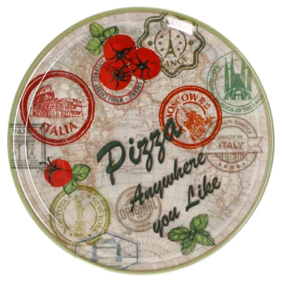 Image de Assiette à pizza Moscou vert Ø 33 cm Assiette de service Assiette XL Porcelaine grande assiette
