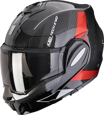 Zdjęcie produktu dla Kask składany Scorpion EXO-Tech Evo Carbon Cad, czarny/czerwony, 2XL (62/63)