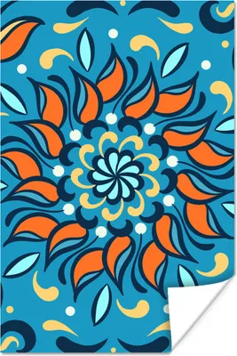 Produktbild von MuchoWow® Poster Blume - Blätter - Abstrakt - Muster 120x180 cm - Kunstposter
