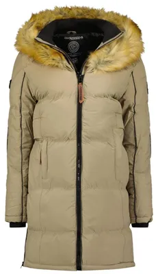 Productafbeelding van Dames Winter Parka - Beige - Met Bontkraag