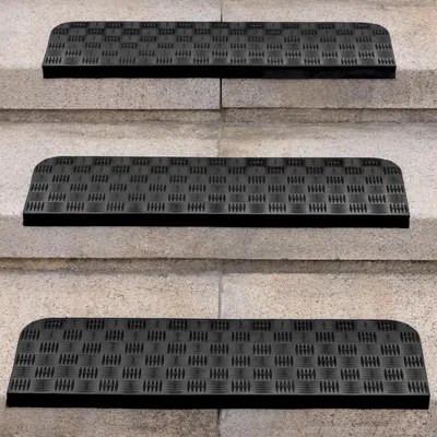 Immagine prodotto di Set di 3 gradini in gomma antiscivolo - per interni ed esterni - 65 x 25 cm
