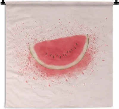 Produktbild von MuchoWow® Wandteppich Wandbehang Wassermelone - Obst - Pastell - Sommer 60x60 cm Tapisserie Dekoration Wandtuch - Dekorationen - Wand Decke