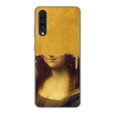 Produktbild von MuchoWow® Handyhülle Schutzhülle Hülle für Samsung Galaxy A30s Mona Lisa - Da Vinci - Gold Silikon Softcase Handy Hülle - Karteninhaber