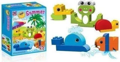 Immagine prodotto di Set di grandi mattoncini da incastrare "Estate" – Set da 25 pezzi per bambini