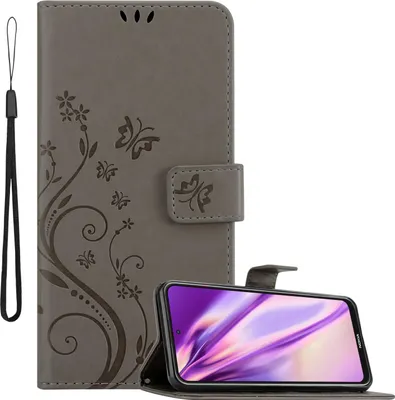 Produktbild von Cadorabo Hülle für Nokia X10 / X20 Schutz Hülle in Grau Schutzhülle Handy Hülle Etui Case Blumen Flower