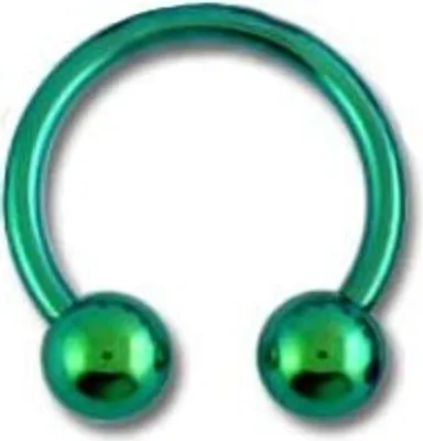 Immagine prodotto di Piercing a ferro di cavallo Titanio Colore Verde G23 Palla Lucida Labbro 3mm Intimo LB-Tbcbn.1,2mm - 8.0 Millimetri
