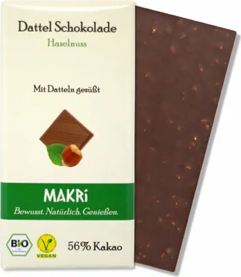 Produktbild von Makri Dattel Schokolade Haselnuss 56% -- 85g
