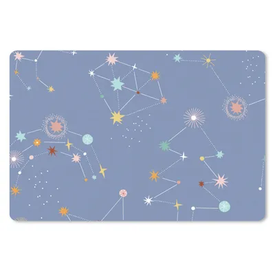 Produktbild von MuchoWow® Schreibtischunterlage Kinder - Sterne - Flieder 60x40 cm - XXL Mauspad - Großes Mauspad