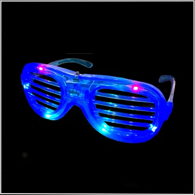 Produktbild von LED Brillen Partybrille, 4 Farben, leuchtet, blinkt / Atzenbrille / Atzen / Hochzeit / Konzert / Party (blau)