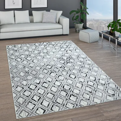 Produktbild von Teppich Wohnzimmer Kurzflor Marokkanische Kreis Und Bordüren Muster Modern Grösse 60x100 cm
