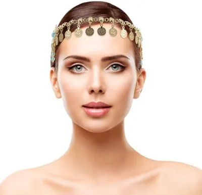 Produktbild von Boho-Haarschmuck als Vintage-Stirnband mit Retro-Blumen und Quasten für Frauen, Festivals, Partys und Hochzeiten