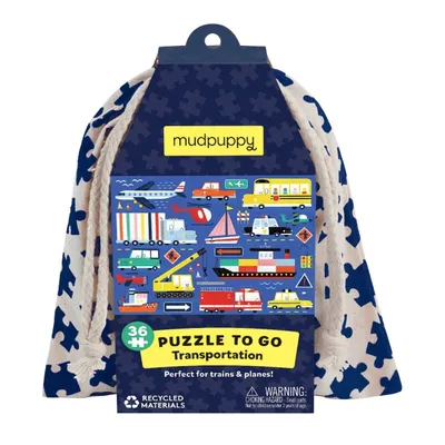Zdjęcie produktu dla Mudpuppy Puzzle Dopravní prostředky v látkovém pytlíku 36 dílků