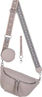 Produktbild von Bauchtasche Umhängetasche Crossbody-Bag Kunstleder Italy-Design CREAM (BBL-53046)