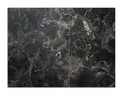 Produktbild von Wallario Herdabdeckplatte aus Glas, Größe 70 x 52 cm 2-teilig, Motiv Schwarze Marmor-Optik