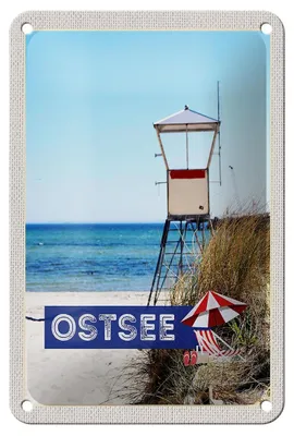 Produktbild von Blechschild Reise 12x18cm Ostsee Strand Deutschland Meer Urlaub Schild