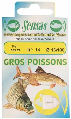 Zdjęcie produktu dla Sensas Navázaný háček Big Fish Strong Wire 60cm 12/0,16 10ks 18/0,10mm