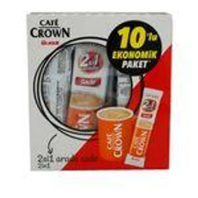 Ülker Café Crown 2in1 – Instantkaffee mit Kaffeeweißer, 10er Pack (110 g)