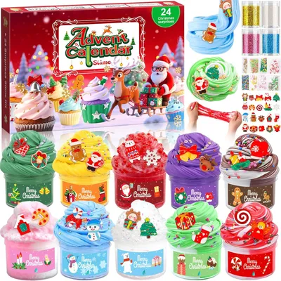 Imagen del producto de Calendario de Adviento Slime 2026 para niñas y niños: Calendario de Navidad con slime, con un recuento de 24 días
