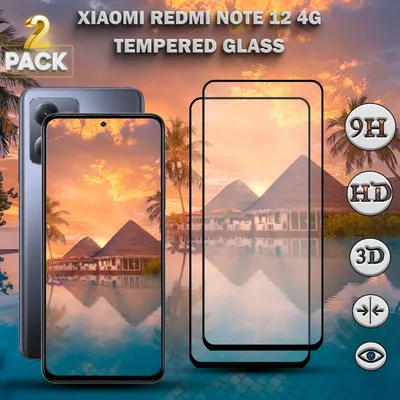 Produktbild von 2-Pack Xiaomi Redmi Note 12 (4G) Displayschutzfolie - Gehärtetes Glas 9H - Super Qualität 3D