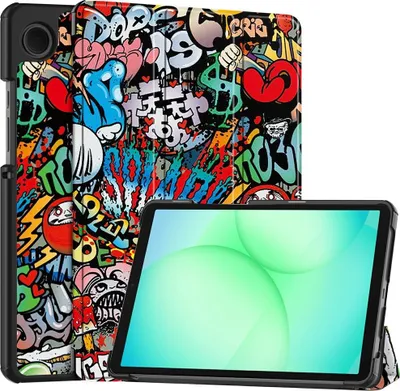 Produktbild von Samsung Galaxy Tab A11 Hülle - Coverup Tri-Fold Ständer Klapphülle mit Schlaf/Wach-Funktion - Graffiti