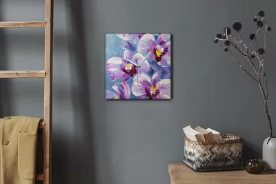 Produktbild von Coloray Hodiny Unikátní 30x30 cm  Tiché hodiny Pro obývací pokoj a kuchyň Nástěnné hodiny Plátno Bílé ručičky hodin - Sázet květiny