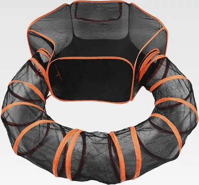 Produktbild von Katzentunnel, Katzengehege Outdoor Faltbares Katzenzelt Katzenlaufstall mit Tunnel Welpenlaufstall für Katzen und andere Kleintiere