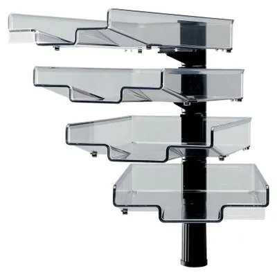 Produktbild von Hansa 41-5034.004, Eckregal, Hängende Halterung, Schwarz, Transparent, Büro, 4 Regale, 240 mm
