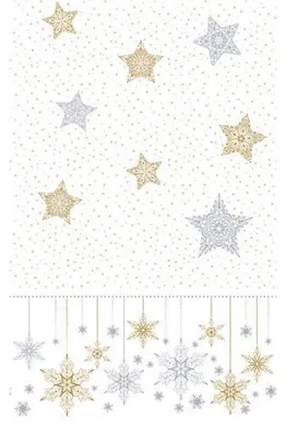 Productafbeelding van Tafelkleed l138b280 cm snowstars wit Duni