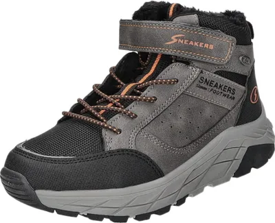Produktbild von Sneakers Kinder-Jungen-Stiefelette gefüttert Grau-Schwarz, Farbe:grau, EU Größe:40