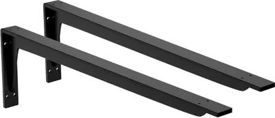 Produktbild von 2x Schwerlast Regalhalter Regalhalterung Regalträger Regal Winkel Wand bis 200kg Schwarz 485x200mm