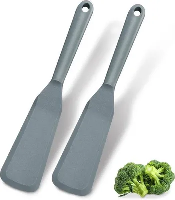 Image de Spatules en silicone, résistantes à la chaleur, lot de 2, grises, sans BPA