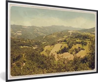 Produktbild von MuchoWow® MuchoWow® Gerahmtes Poster Landschaft - Vintage - Italien 90x60 cm - Poster mit zchwarzem Bilderrahmen - Fotorahmen - Foto-Plakat