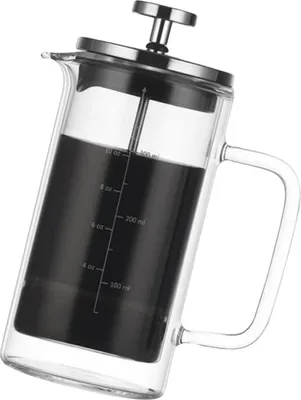 Obrázok produktu pre 10oz Dvojstenný francúzsky kávovar Tepelne odolná kanvica na kávu z borosilikátového skla s filtrom z nehrdzavejúcej ocele s vysokou hustotou